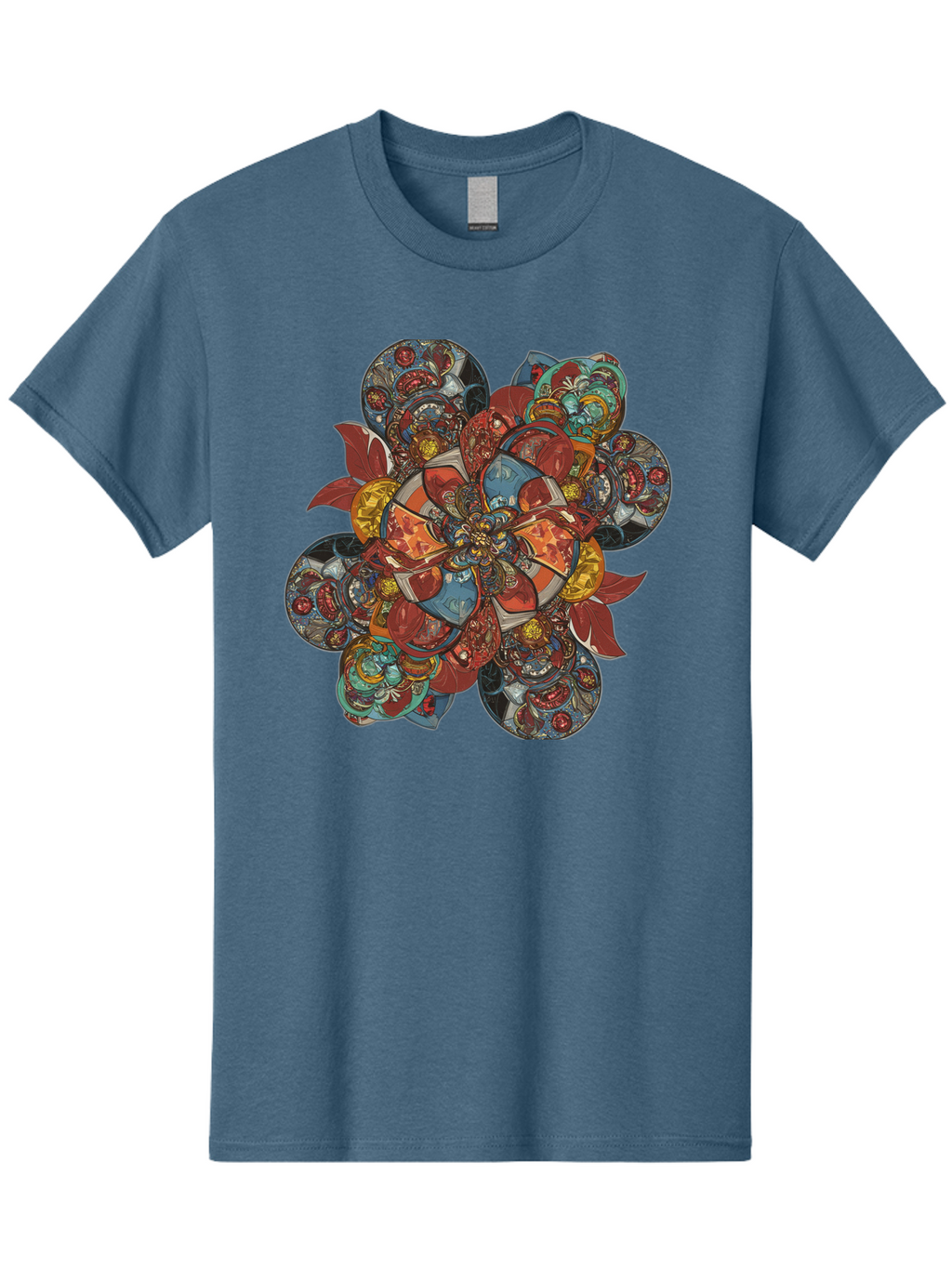 Flower-Mandala Men'S Graphic Tee, 100% Cotton, Comfortable Casual Summer Wear, Machine Washable, Vintage Camera, Old Camera, Antique Camera, Black Camera, Classic Photography, Photography Equipment, Nostalgic Device, Film Camera, Camera Art Bag472