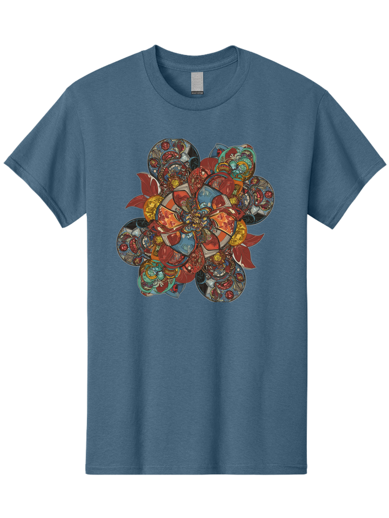 Flower-Mandala Men'S Graphic Tee, 100% Cotton, Comfortable Casual Summer Wear, Machine Washable, Vintage Camera, Old Camera, Antique Camera, Black Camera, Classic Photography, Photography Equipment, Nostalgic Device, Film Camera, Camera Art Bag472