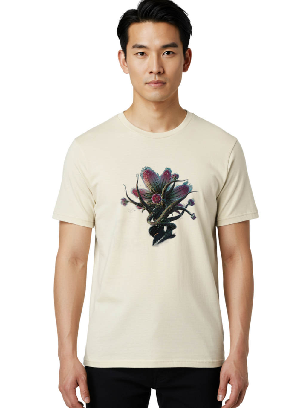 Flower Men'S Graphic Tee, 100% Cotton, Comfortable Casual Summer Wear, Machine Washable, Vintage Camera, Old Camera, Antique Camera, Black Camera, Classic Photography, Photography Equipment, Nostalgic Device, Film Camera, Camera Art Bag473