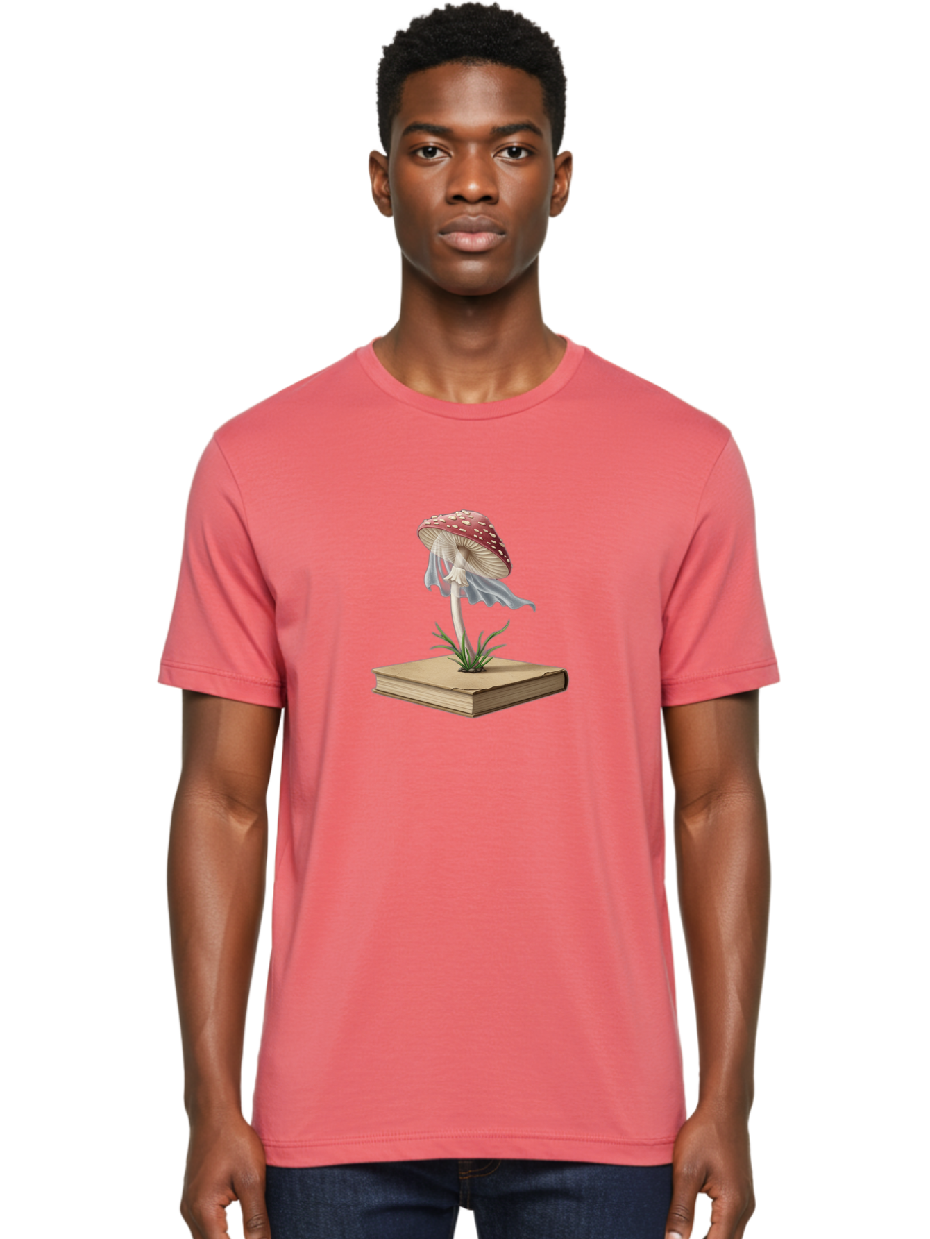 Fly-Agaric-Mushroom-On-Book Men'S Graphic Tee, 100% Cotton, Comfortable Casual Summer Wear, Machine Washable, Vintage Camera, Old Camera, Antique Camera, Black Camera, Classic Photography, Photography Equipment, Nostalgic Device, Film Camera, Bag474