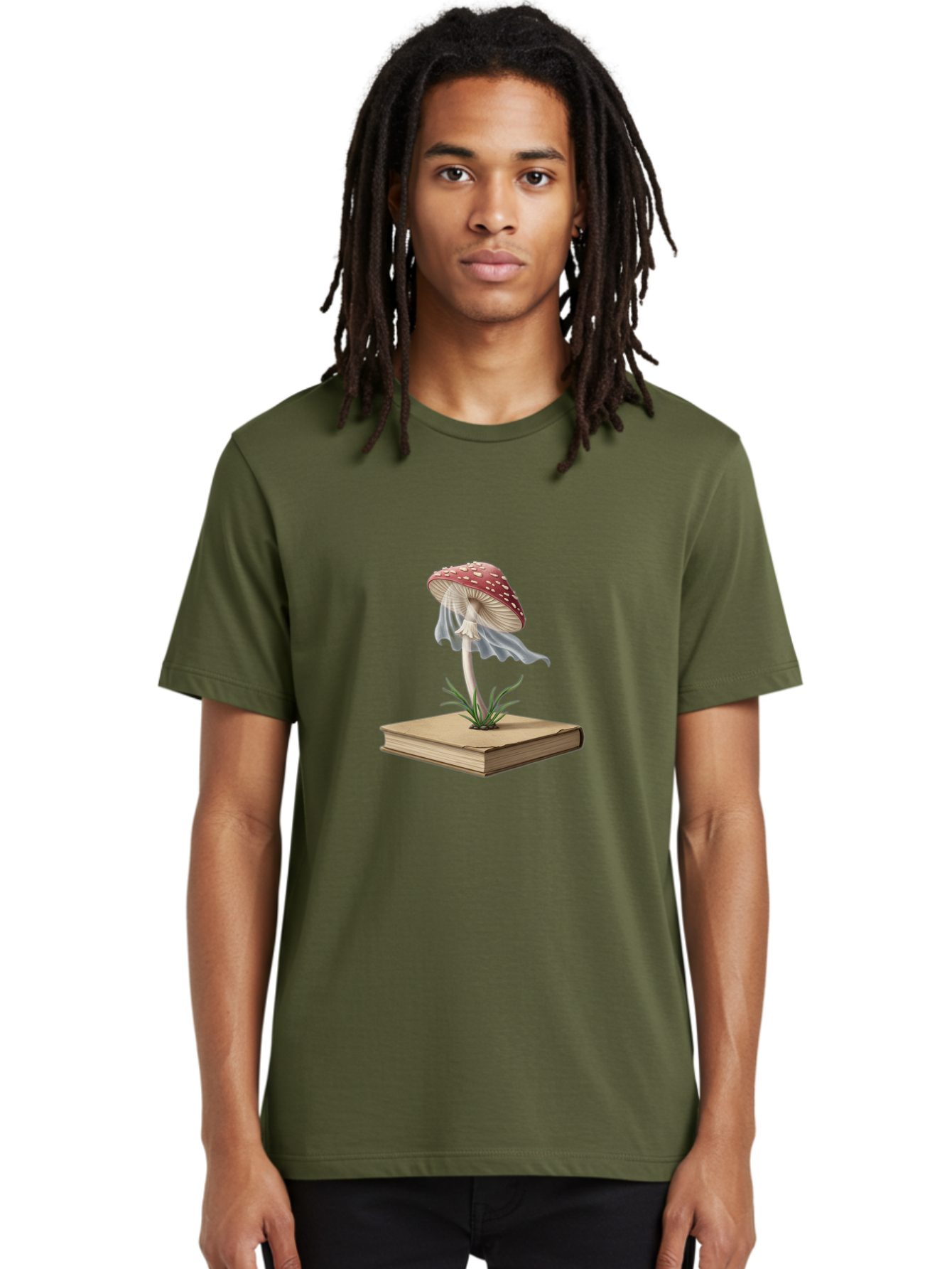 Fly-Agaric-Mushroom-On-Book Men'S Graphic Tee, 100% Cotton, Comfortable Casual Summer Wear, Machine Washable, Vintage Camera, Old Camera, Antique Camera, Black Camera, Classic Photography, Photography Equipment, Nostalgic Device, Film Camera, Bag474