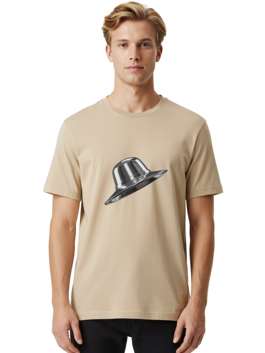 Flying-Saucer Men'S Graphic Tee, 100% Cotton, Comfortable Casual Summer Wear, Machine Washable, Vintage Camera, Old Camera, Antique Camera, Black Camera, Classic Photography, Photography Equipment, Nostalgic Device, Film Camera, Camera Art Bag477