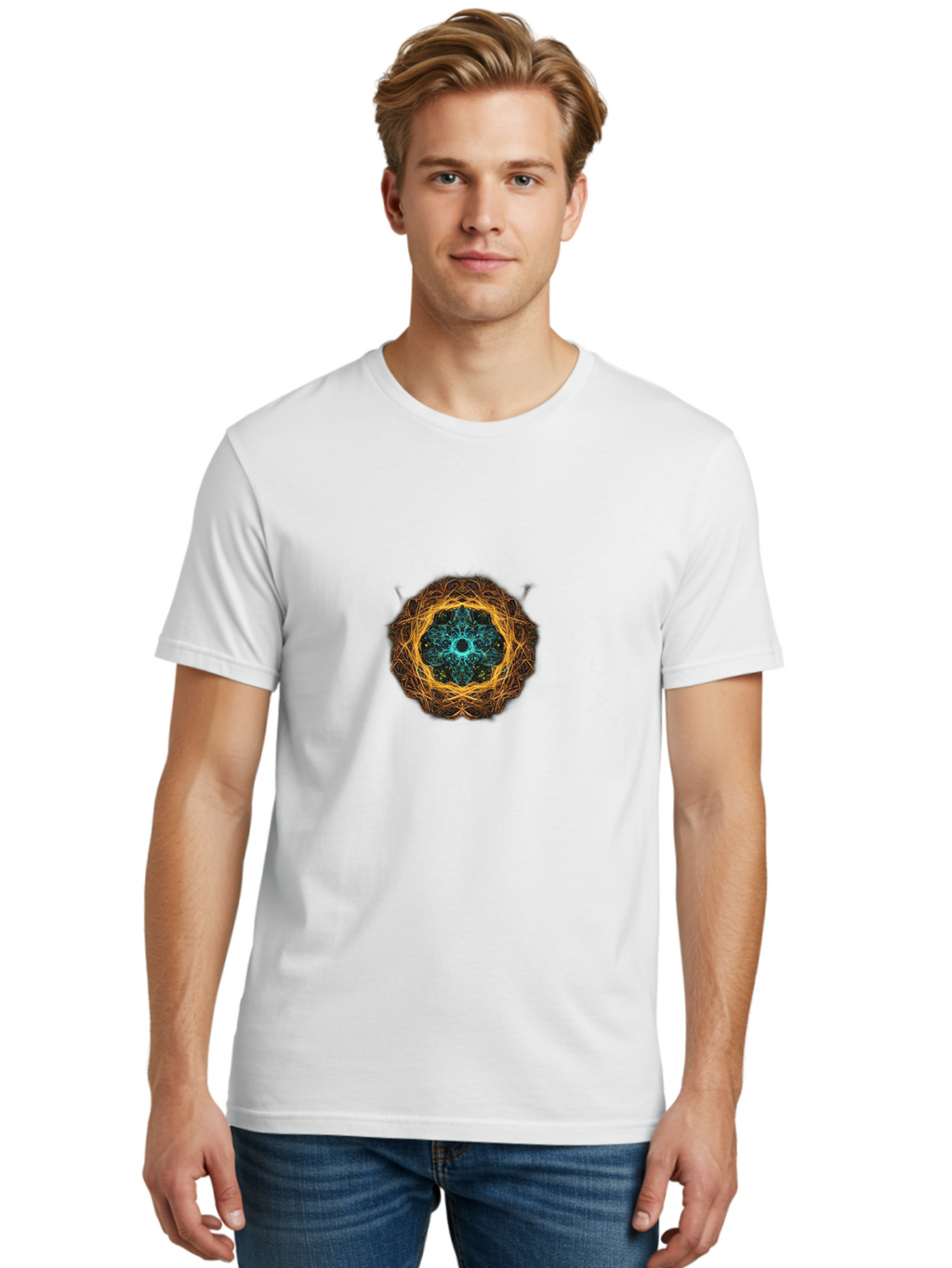 Fractal-Circle Men'S Graphic Tee, 100% Cotton, Comfortable Casual Summer Wear, Machine Washable, Vintage Camera, Old Camera, Antique Camera, Black Camera, Classic Photography, Photography Equipment, Nostalgic Device, Film Camera, Camera Art Bag489
