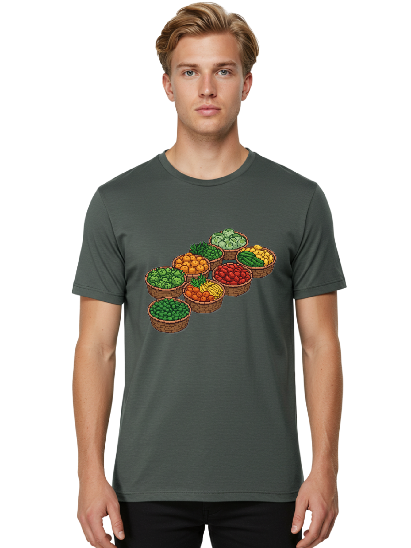 Fruit-And-Vegetables Men'S Graphic Tee, 100% Cotton, Comfortable Casual Summer Wear, Machine Washable, Vintage Camera, Old Camera, Antique Camera, Black Camera, Classic Photography, Photography Equipment, Nostalgic Device, Film Camera, Bag499