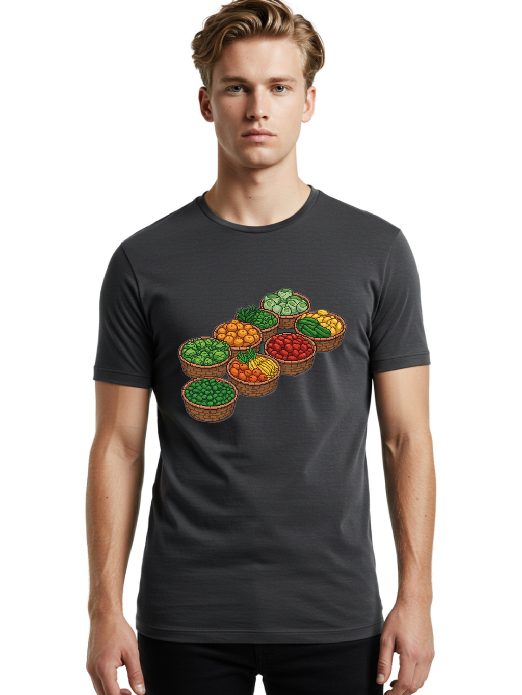 Fruit-And-Vegetables Men'S Graphic Tee, 100% Cotton, Comfortable Casual Summer Wear, Machine Washable, Vintage Camera, Old Camera, Antique Camera, Black Camera, Classic Photography, Photography Equipment, Nostalgic Device, Film Camera, Bag499