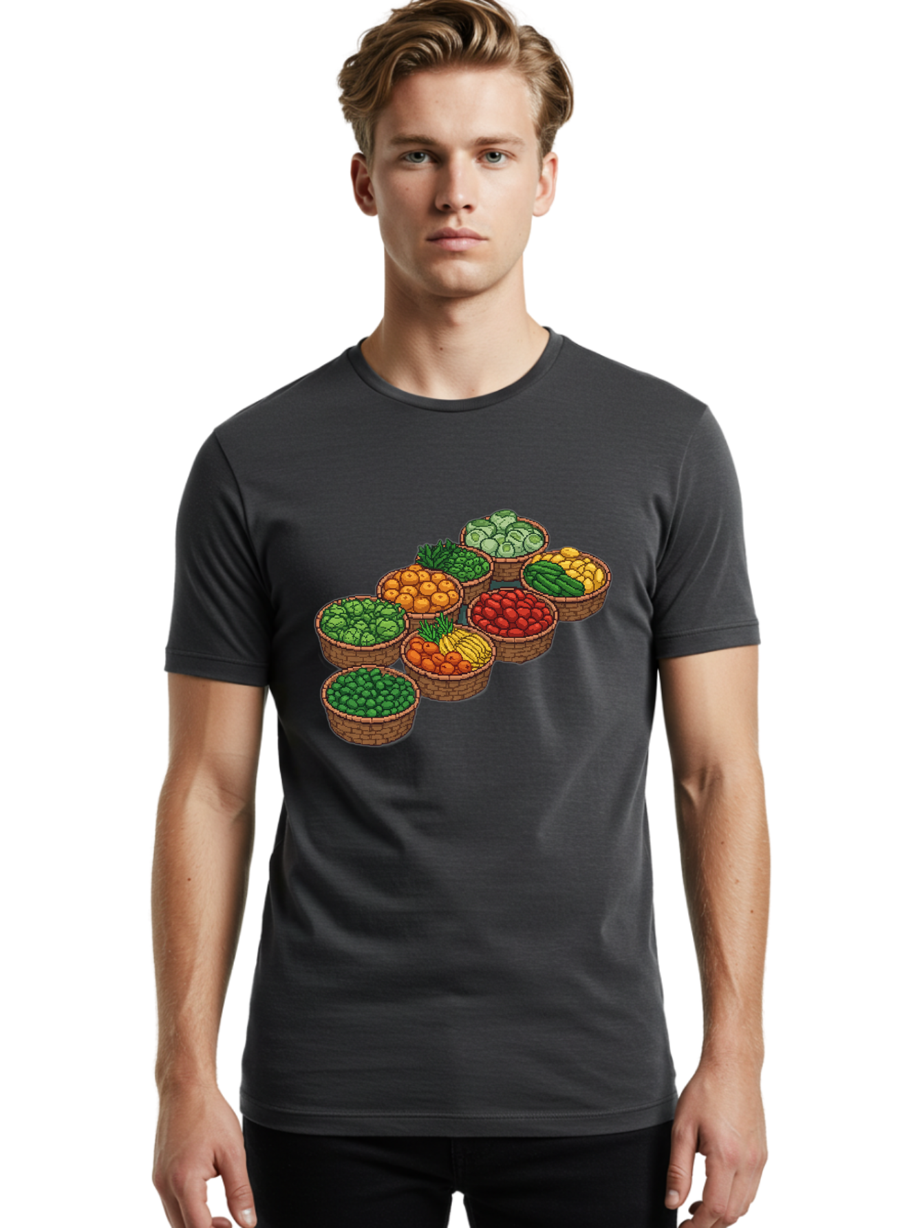 Fruit-And-Vegetables Men'S Graphic Tee, 100% Cotton, Comfortable Casual Summer Wear, Machine Washable, Vintage Camera, Old Camera, Antique Camera, Black Camera, Classic Photography, Photography Equipment, Nostalgic Device, Film Camera, Bag499
