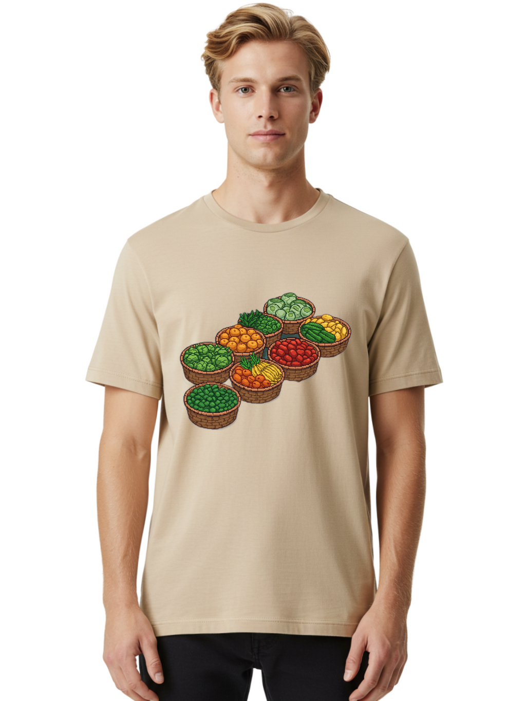 Fruit-And-Vegetables Men'S Graphic Tee, 100% Cotton, Comfortable Casual Summer Wear, Machine Washable, Vintage Camera, Old Camera, Antique Camera, Black Camera, Classic Photography, Photography Equipment, Nostalgic Device, Film Camera, Bag499