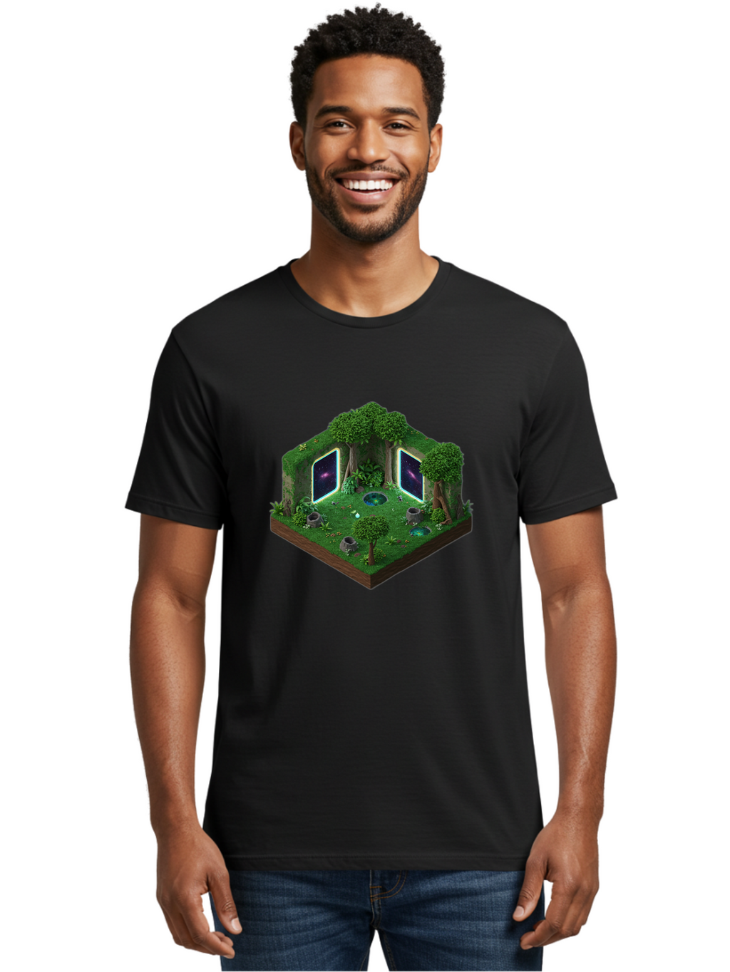 Futuristic-Forest-Portal Men'S Graphic Tee, 100% Cotton, Comfortable Casual Summer Wear, Machine Washable, Vintage Camera, Old Camera, Antique Camera, Black Camera, Classic Photography, Photography Equipment, Nostalgic Device, Film Camera, Bag507