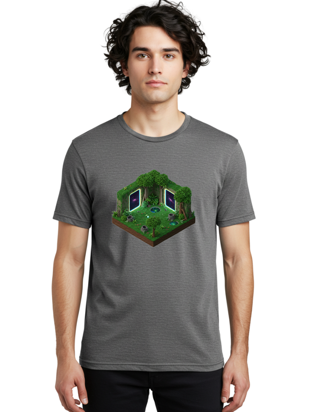 Futuristic-Forest-Portal Men'S Graphic Tee, 100% Cotton, Comfortable Casual Summer Wear, Machine Washable, Vintage Camera, Old Camera, Antique Camera, Black Camera, Classic Photography, Photography Equipment, Nostalgic Device, Film Camera, Bag507
