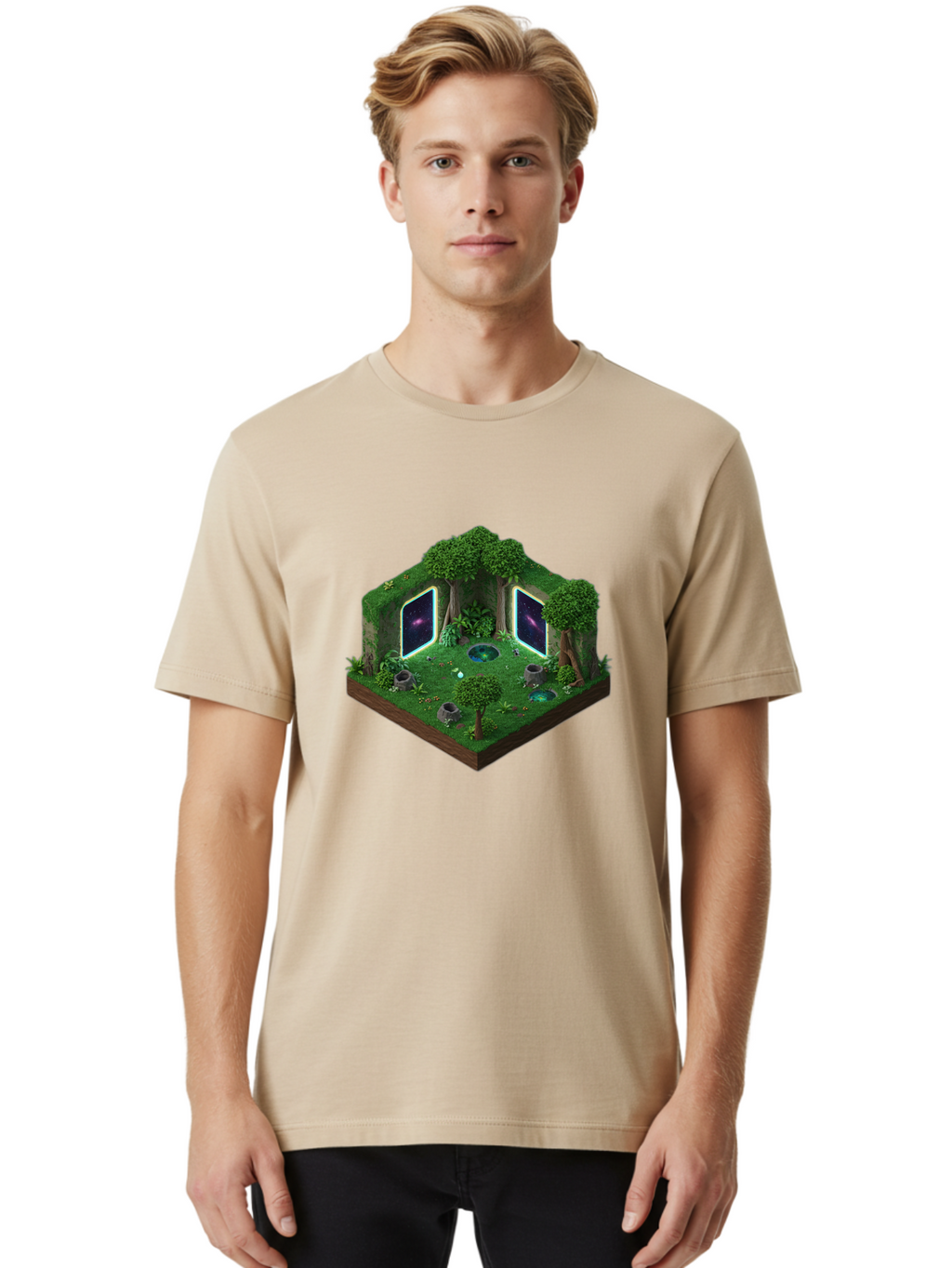 Futuristic-Forest-Portal Men'S Graphic Tee, 100% Cotton, Comfortable Casual Summer Wear, Machine Washable, Vintage Camera, Old Camera, Antique Camera, Black Camera, Classic Photography, Photography Equipment, Nostalgic Device, Film Camera, Bag507