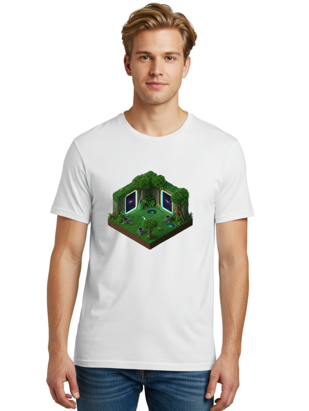 Futuristic-Forest-Portal Men'S Graphic Tee, 100% Cotton, Comfortable Casual Summer Wear, Machine Washable, Vintage Camera, Old Camera, Antique Camera, Black Camera, Classic Photography, Photography Equipment, Nostalgic Device, Film Camera, Bag507