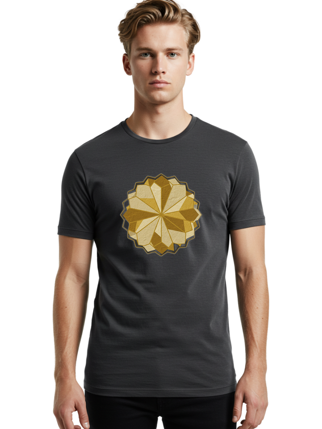 Geometric-Flower Men'S Graphic Tee, 100% Cotton, Comfortable Casual Summer Wear, Machine Washable, Vintage Camera, Old Camera, Antique Camera, Black Camera, Classic Photography, Photography Equipment, Nostalgic Device, Film Camera, Camera Art Bag516