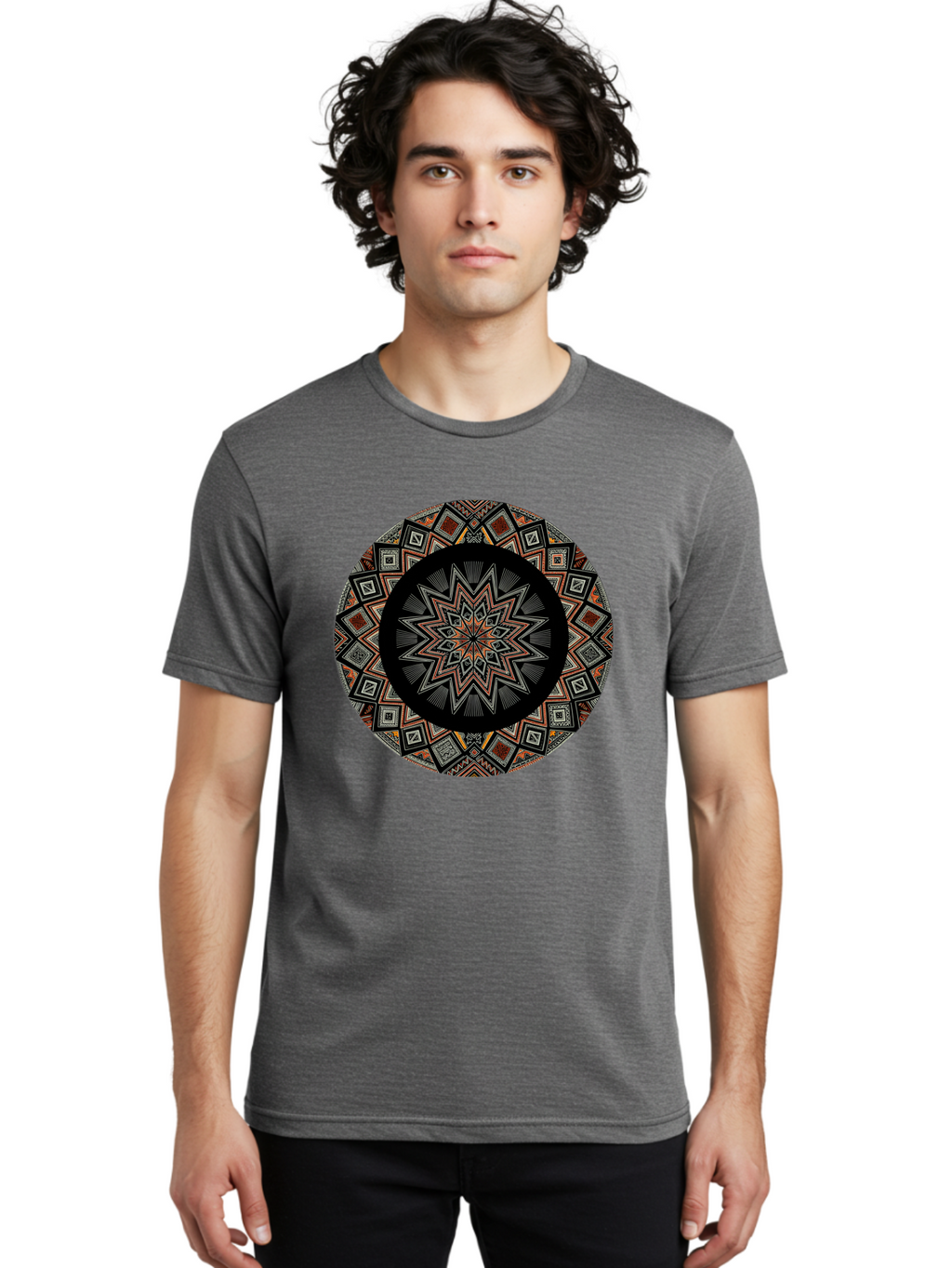 Geometric-Mandala Men'S Graphic Tee, 100% Cotton, Comfortable Casual Summer Wear, Machine Washable, Vintage Camera, Old Camera, Antique Camera, Black Camera, Classic Photography, Photography Equipment, Nostalgic Device, Film Camera, Camera Art Bag518