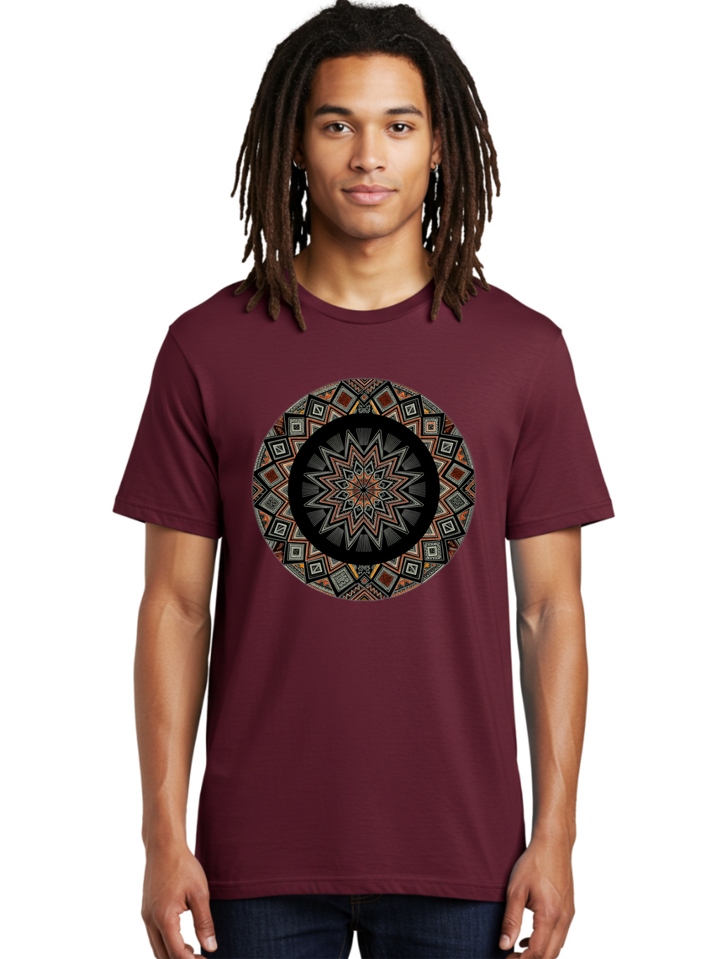 Geometric-Mandala Men'S Graphic Tee, 100% Cotton, Comfortable Casual Summer Wear, Machine Washable, Vintage Camera, Old Camera, Antique Camera, Black Camera, Classic Photography, Photography Equipment, Nostalgic Device, Film Camera, Camera Art Bag518