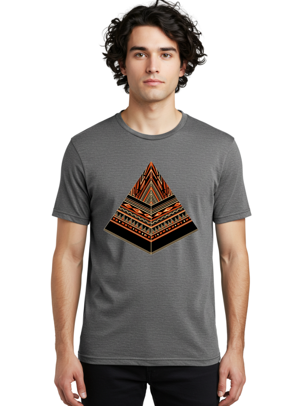 Geometric-Pyramid Men'S Graphic Tee, 100% Cotton, Comfortable Casual Summer Wear, Machine Washable, Vintage Camera, Old Camera, Antique Camera, Black Camera, Classic Photography, Photography Equipment, Nostalgic Device, Film Camera, Camera Art Bag521