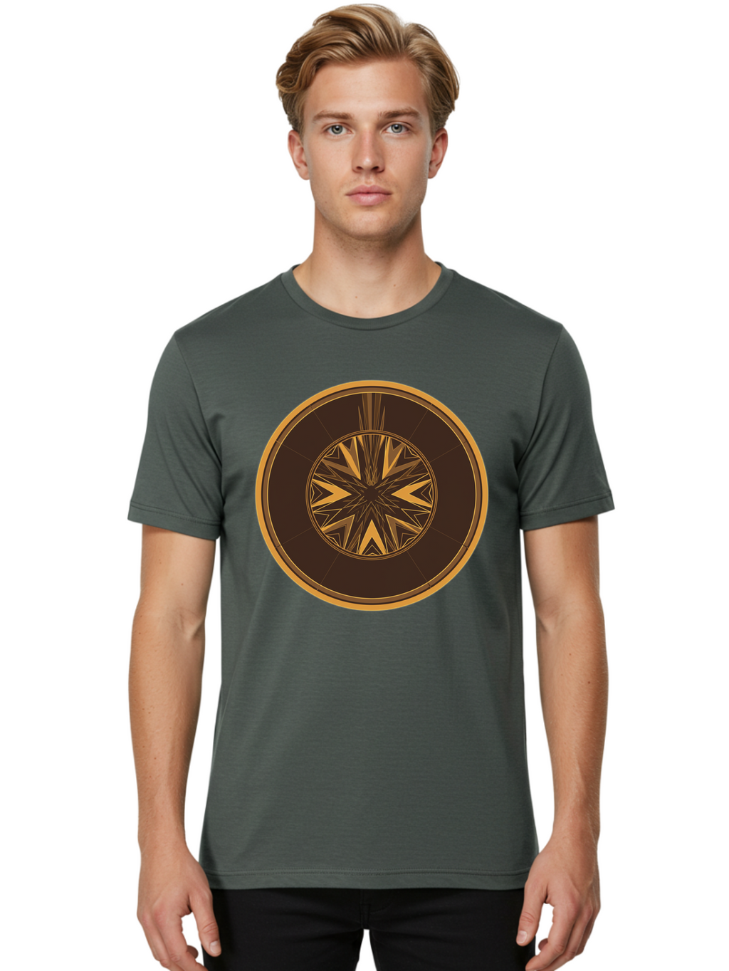 Geometric-Star Men'S Graphic Tee, 100% Cotton, Comfortable Casual Summer Wear, Machine Washable, Vintage Camera, Old Camera, Antique Camera, Black Camera, Classic Photography, Photography Equipment, Nostalgic Device, Film Camera, Camera Art Bag526