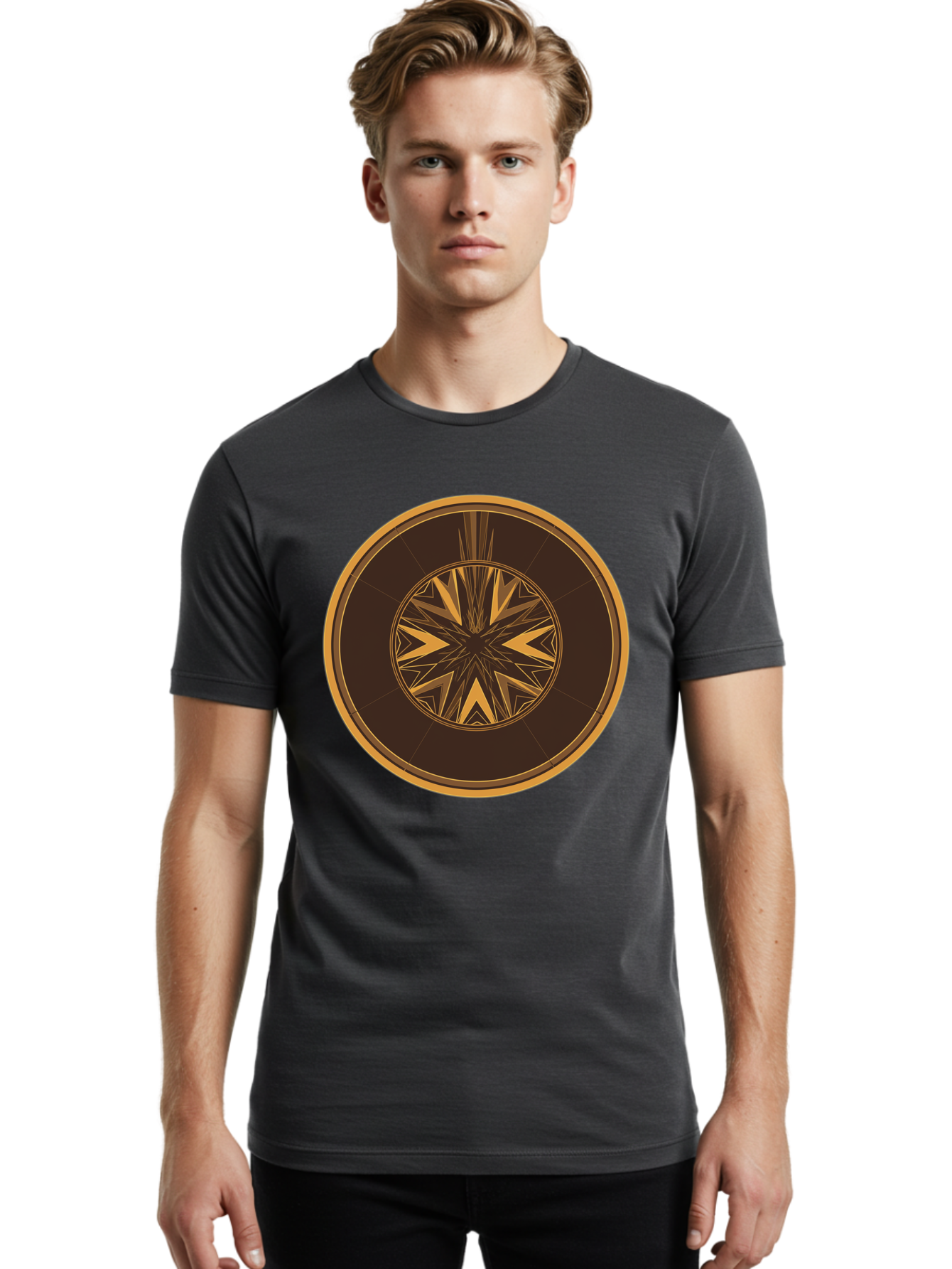Geometric-Star Men'S Graphic Tee, 100% Cotton, Comfortable Casual Summer Wear, Machine Washable, Vintage Camera, Old Camera, Antique Camera, Black Camera, Classic Photography, Photography Equipment, Nostalgic Device, Film Camera, Camera Art Bag526