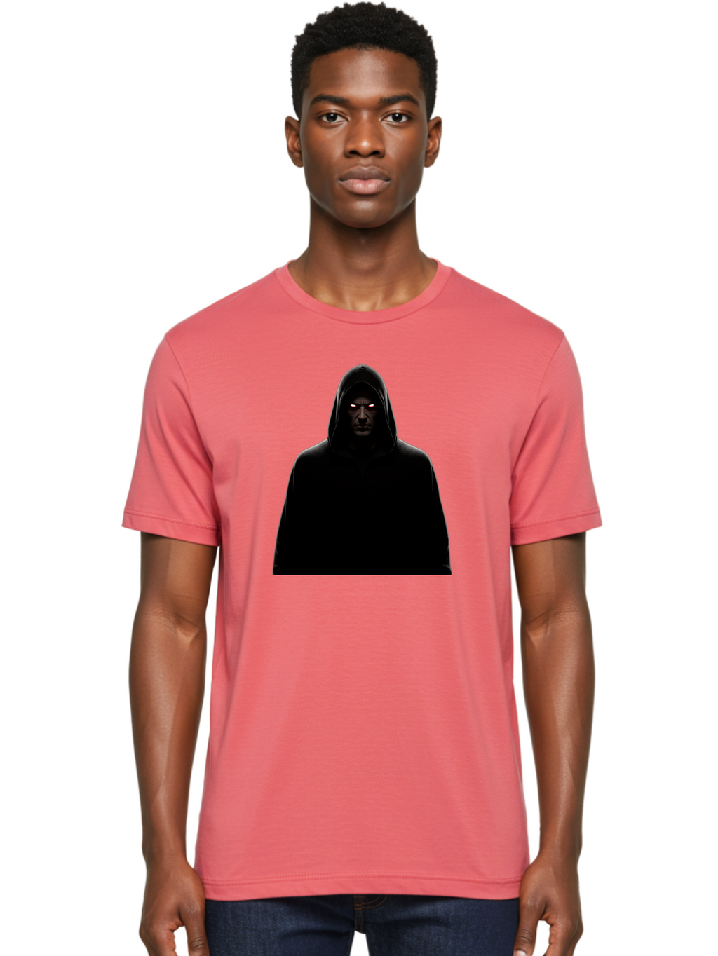 Glowing-Eyes-Hooded-Figure Men'S Graphic Tee, 100% Cotton, Comfortable Casual Summer Wear, Machine Washable, Vintage Camera, Old Camera, Antique Camera, Black Camera, Classic Photography, Photography Equipment, Nostalgic Device, Film Camera, Bag535