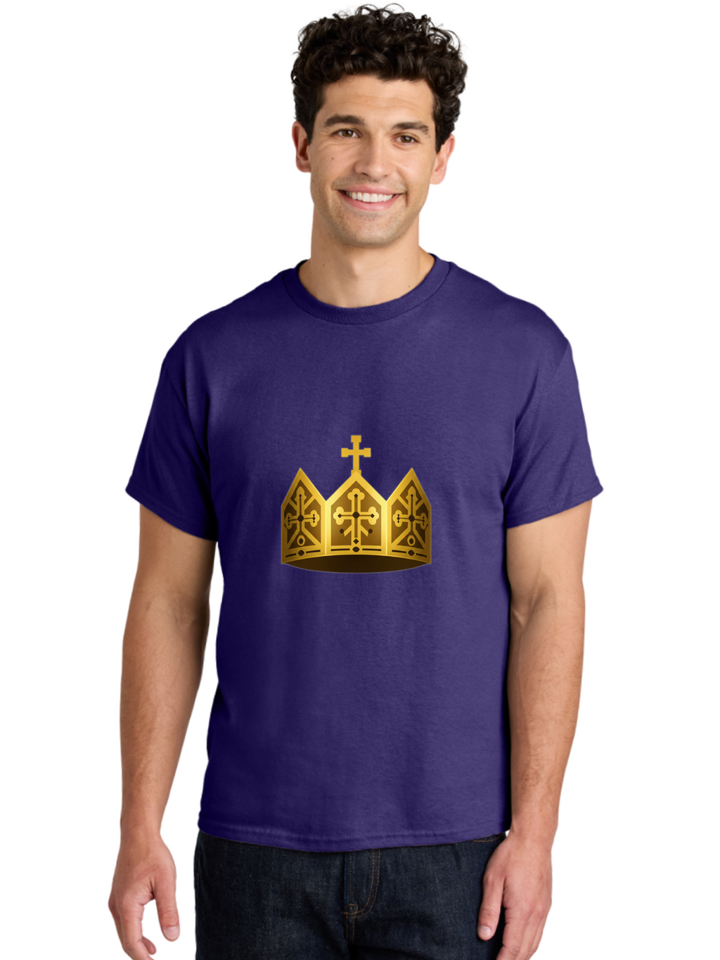 Gold-Crown-With-Cross Men'S Graphic Tee, 100% Cotton, Comfortable Casual Summer Wear, Machine Washable, Vintage Camera, Old Camera, Antique Camera, Black Camera, Classic Photography, Photography Equipment, Nostalgic Device, Film Camera, Bag537