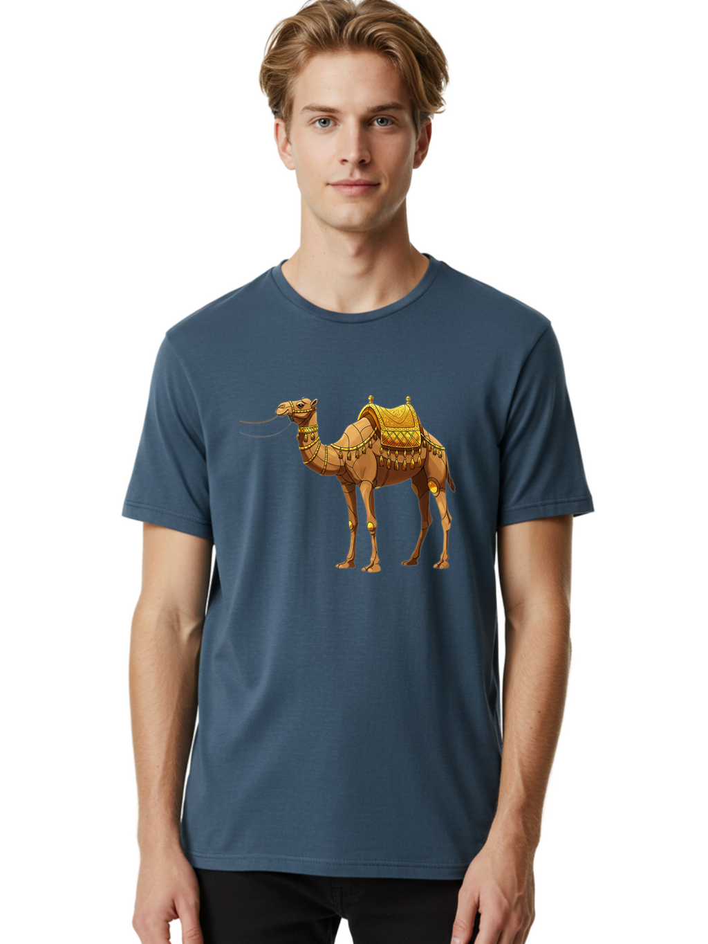 Golden-Camel-1 Men'S Graphic Tee, 100% Cotton, Comfortable Casual Summer Wear, Machine Washable, Vintage Camera, Old Camera, Antique Camera, Black Camera, Classic Photography, Photography Equipment, Nostalgic Device, Film Camera, Camera Art Bag546