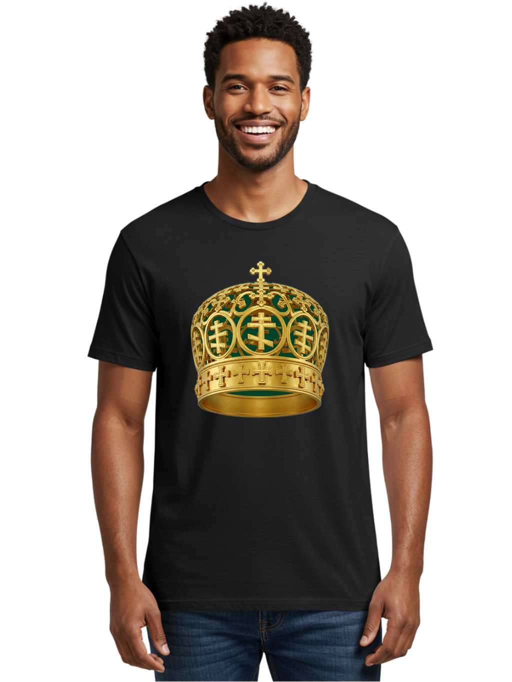 Golden-Cross-Crown Men'S Graphic Tee, 100% Cotton, Comfortable Casual Summer Wear, Machine Washable, Vintage Camera, Old Camera, Antique Camera, Black Camera, Classic Photography, Photography Equipment, Nostalgic Device, Film Camera, Bag549