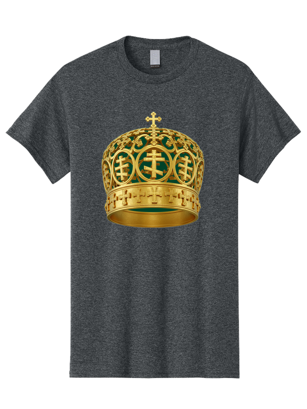 Golden-Cross-Crown Men'S Graphic Tee, 100% Cotton, Comfortable Casual Summer Wear, Machine Washable, Vintage Camera, Old Camera, Antique Camera, Black Camera, Classic Photography, Photography Equipment, Nostalgic Device, Film Camera, Bag549
