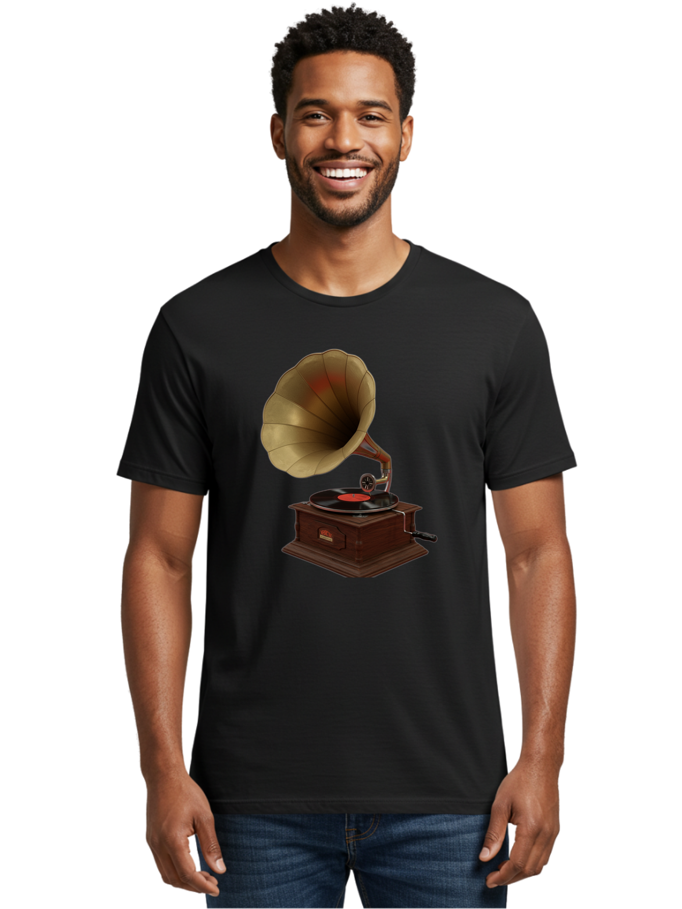 Gramophone Men'S Graphic Tee, 100% Cotton, Comfortable Casual Summer Wear, Machine Washable, Vintage Camera, Old Camera, Antique Camera, Black Camera, Classic Photography, Photography Equipment, Nostalgic Device, Film Camera, Camera Art Bag563
