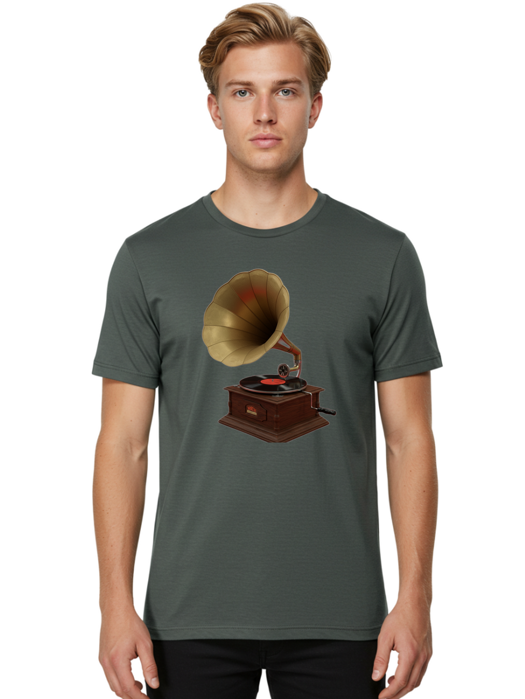 Gramophone Men'S Graphic Tee, 100% Cotton, Comfortable Casual Summer Wear, Machine Washable, Vintage Camera, Old Camera, Antique Camera, Black Camera, Classic Photography, Photography Equipment, Nostalgic Device, Film Camera, Camera Art Bag563
