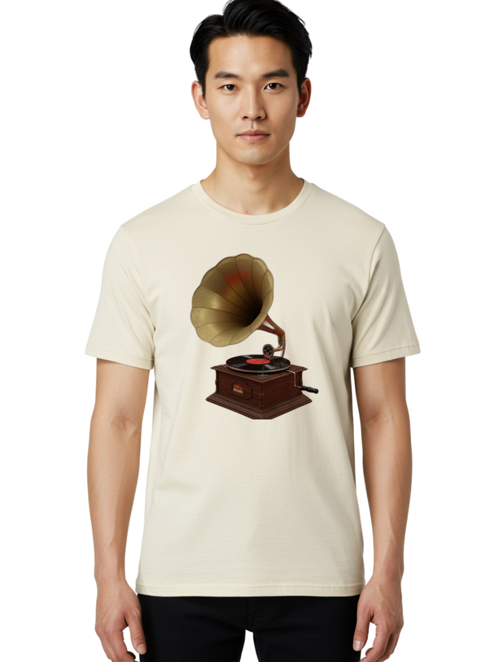 Gramophone Men'S Graphic Tee, 100% Cotton, Comfortable Casual Summer Wear, Machine Washable, Vintage Camera, Old Camera, Antique Camera, Black Camera, Classic Photography, Photography Equipment, Nostalgic Device, Film Camera, Camera Art Bag563