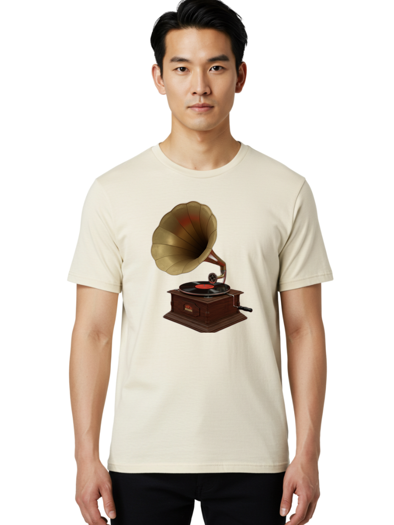 Gramophone Men'S Graphic Tee, 100% Cotton, Comfortable Casual Summer Wear, Machine Washable, Vintage Camera, Old Camera, Antique Camera, Black Camera, Classic Photography, Photography Equipment, Nostalgic Device, Film Camera, Camera Art Bag563