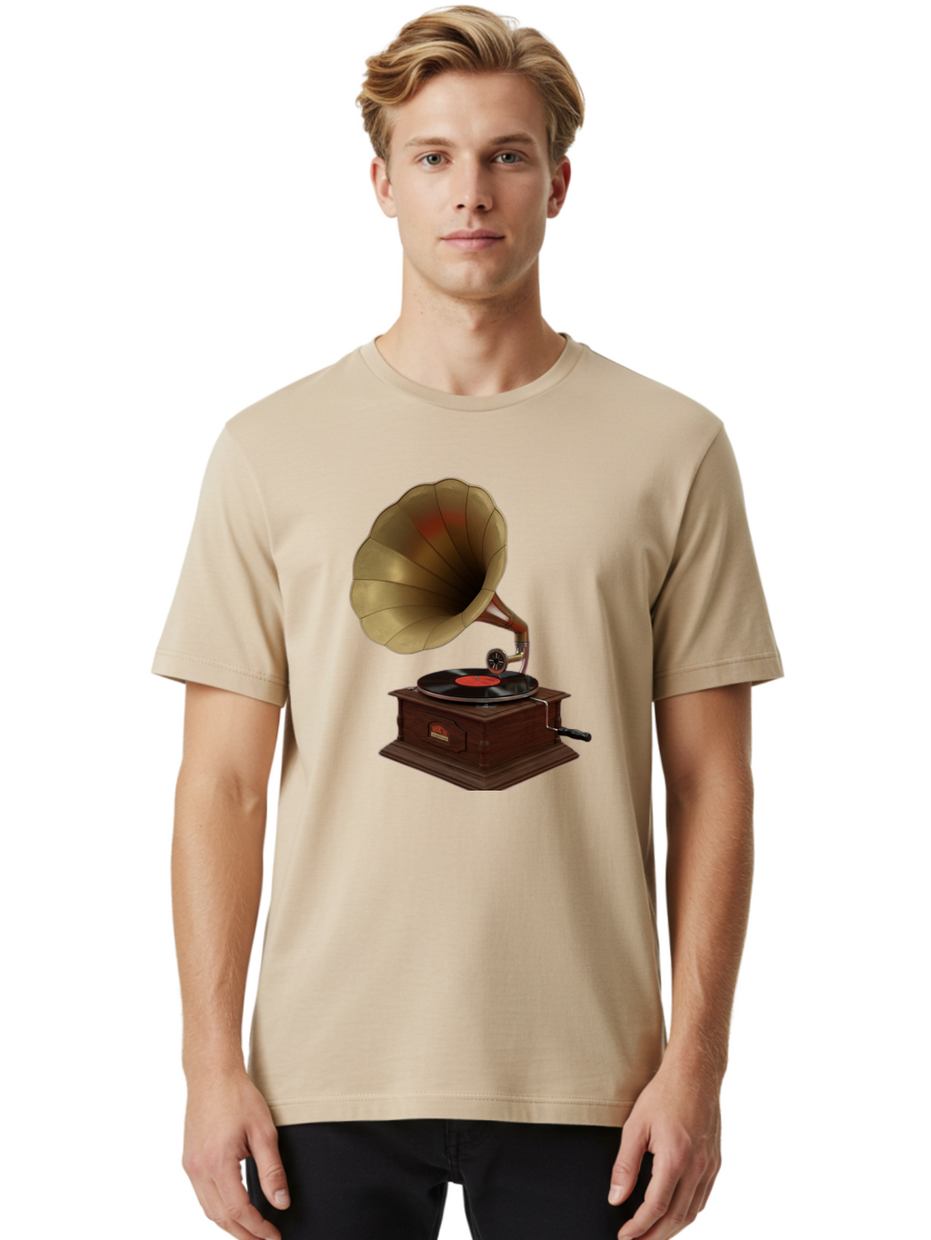 Gramophone Men'S Graphic Tee, 100% Cotton, Comfortable Casual Summer Wear, Machine Washable, Vintage Camera, Old Camera, Antique Camera, Black Camera, Classic Photography, Photography Equipment, Nostalgic Device, Film Camera, Camera Art Bag563