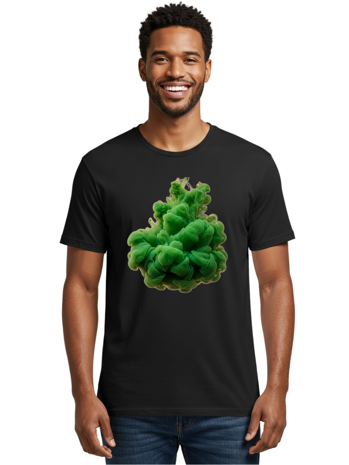 Green-Ink-Splash Men'S Graphic Tee, 100% Cotton, Comfortable Casual Summer Wear, Machine Washable, Vintage Camera, Old Camera, Antique Camera, Black Camera, Classic Photography, Photography Equipment, Nostalgic Device, Film Camera, Camera Art Bag568