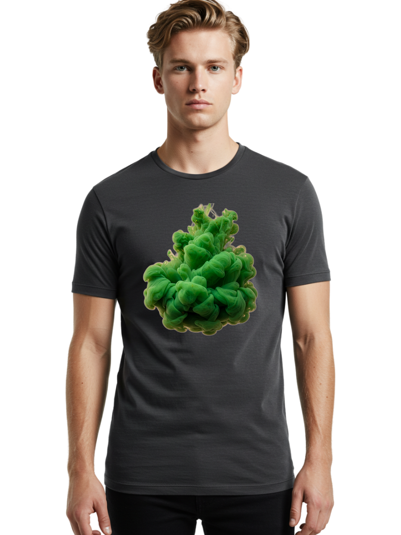 Green-Ink-Splash Men'S Graphic Tee, 100% Cotton, Comfortable Casual Summer Wear, Machine Washable, Vintage Camera, Old Camera, Antique Camera, Black Camera, Classic Photography, Photography Equipment, Nostalgic Device, Film Camera, Camera Art Bag568