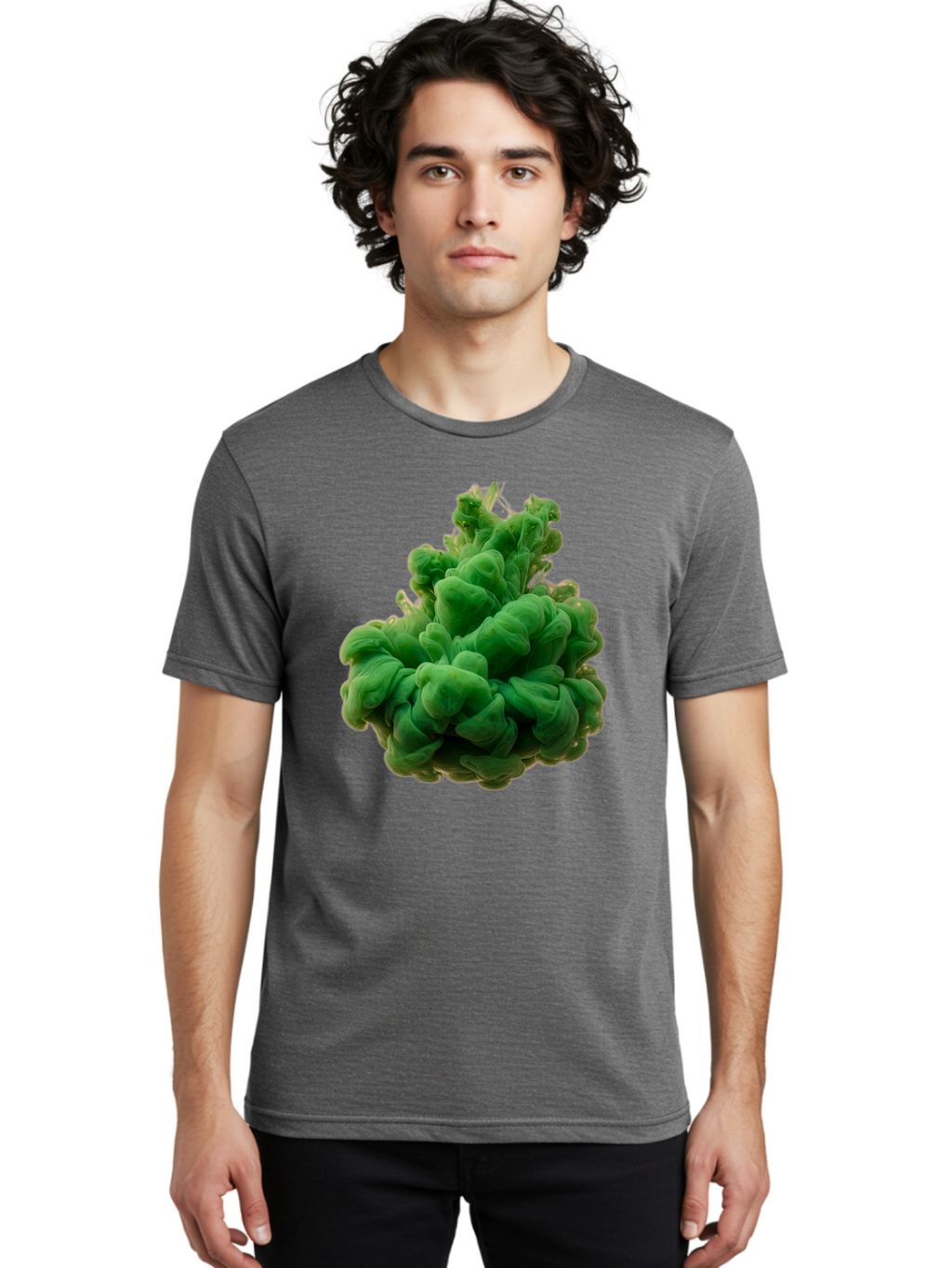 Green-Ink-Splash Men'S Graphic Tee, 100% Cotton, Comfortable Casual Summer Wear, Machine Washable, Vintage Camera, Old Camera, Antique Camera, Black Camera, Classic Photography, Photography Equipment, Nostalgic Device, Film Camera, Camera Art Bag568
