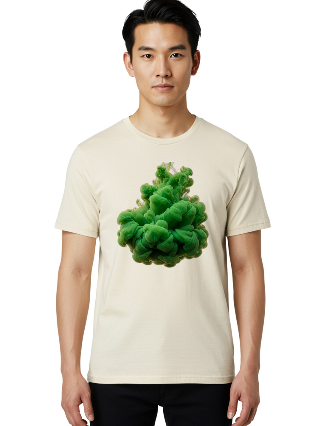 Green-Ink-Splash Men'S Graphic Tee, 100% Cotton, Comfortable Casual Summer Wear, Machine Washable, Vintage Camera, Old Camera, Antique Camera, Black Camera, Classic Photography, Photography Equipment, Nostalgic Device, Film Camera, Camera Art Bag568