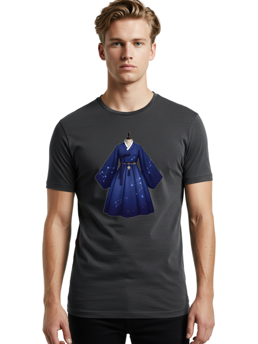 Hanbok-With-Constellation-Design Men'S Graphic Tee, 100% Cotton, Comfortable Casual Summer Wear, Machine Washable, Vintage Camera, Old Camera, Antique Camera, Black Camera, Classic Photography, Photography Equipment, Nostalgic Device, Bag571
