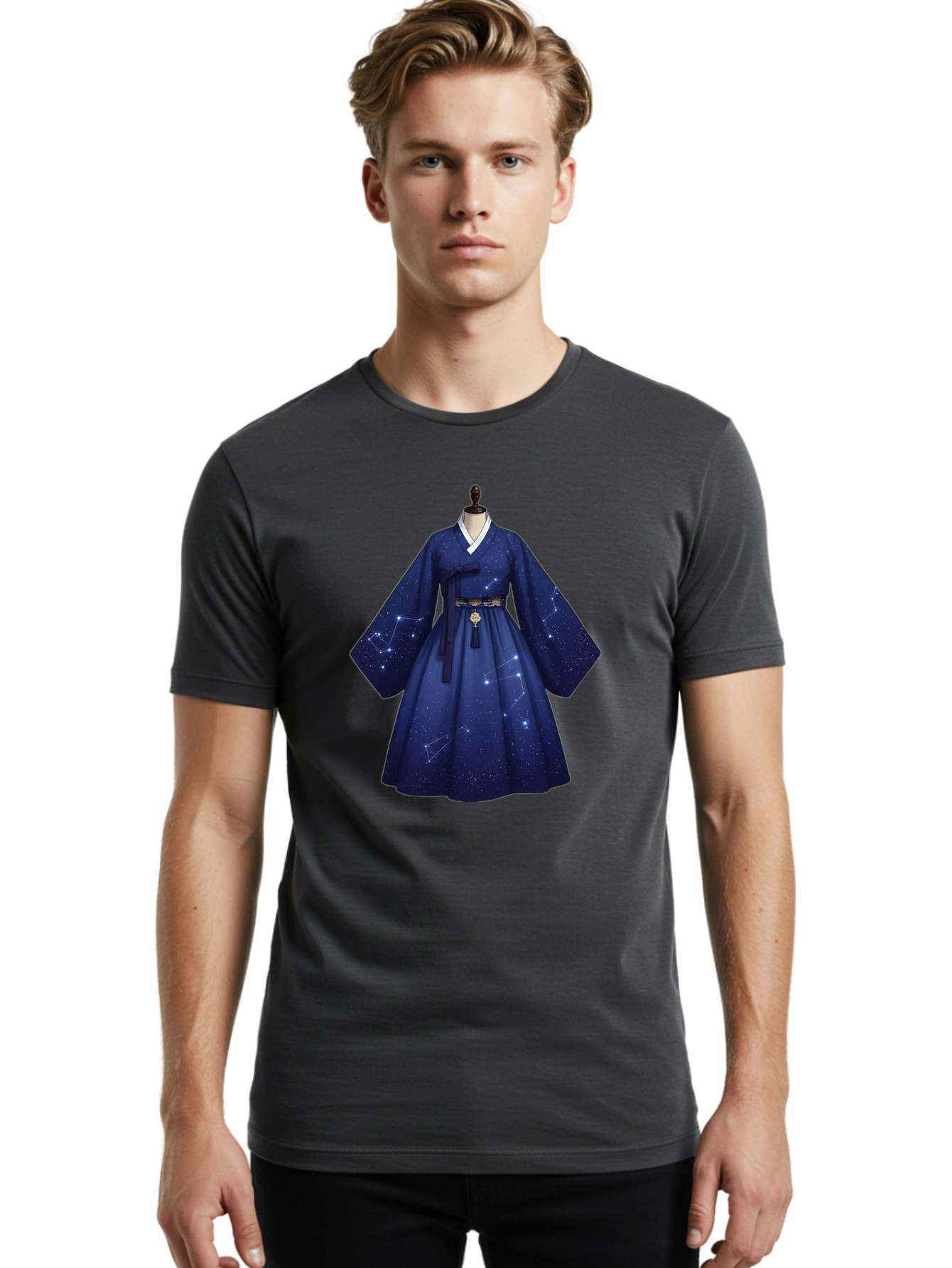 Hanbok-With-Constellation-Design Men'S Graphic Tee, 100% Cotton, Comfortable Casual Summer Wear, Machine Washable, Vintage Camera, Old Camera, Antique Camera, Black Camera, Classic Photography, Photography Equipment, Nostalgic Device, Bag571