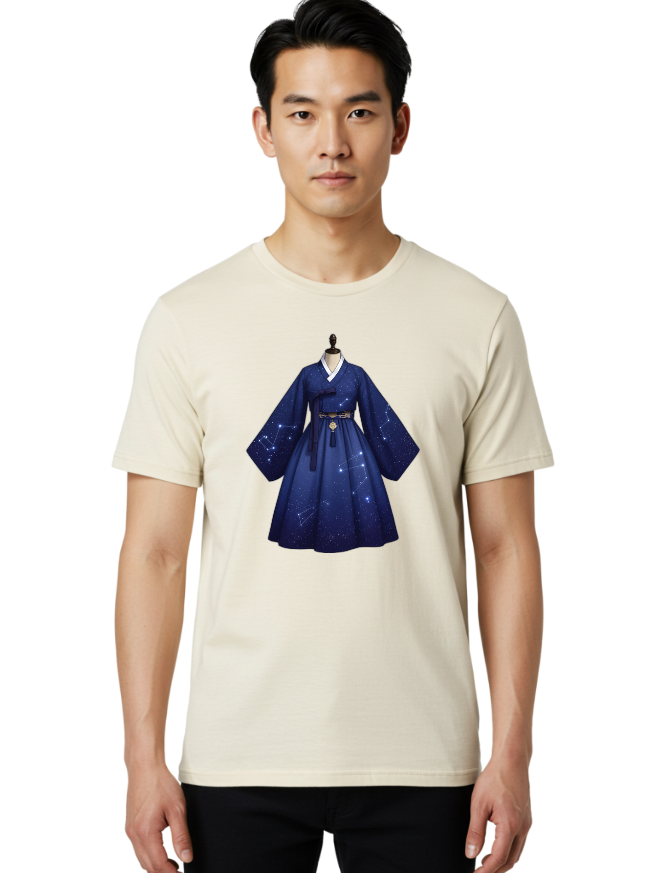 Hanbok-With-Constellation-Design Men'S Graphic Tee, 100% Cotton, Comfortable Casual Summer Wear, Machine Washable, Vintage Camera, Old Camera, Antique Camera, Black Camera, Classic Photography, Photography Equipment, Nostalgic Device, Bag571