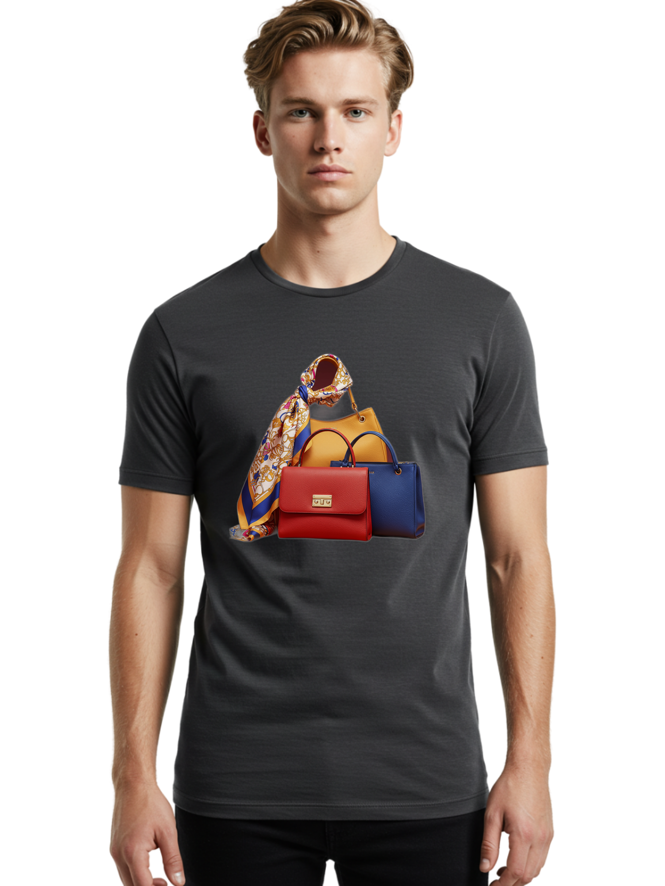 Handbags-And-Silk-Scarf Men'S Graphic Tee, 100% Cotton, Comfortable Casual Summer Wear, Machine Washable, Vintage Camera, Old Camera, Antique Camera, Black Camera, Classic Photography, Photography Equipment, Nostalgic Device, Film Camera, Bag575