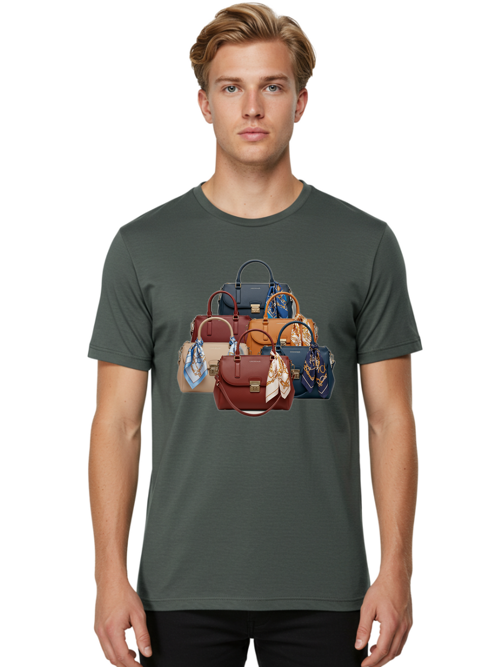 Handbags-With-Scarves Men'S Graphic Tee, 100% Cotton, Comfortable Casual Summer Wear, Machine Washable, Vintage Camera, Old Camera, Antique Camera, Black Camera, Classic Photography, Photography Equipment, Nostalgic Device, Film Camera, Bag576
