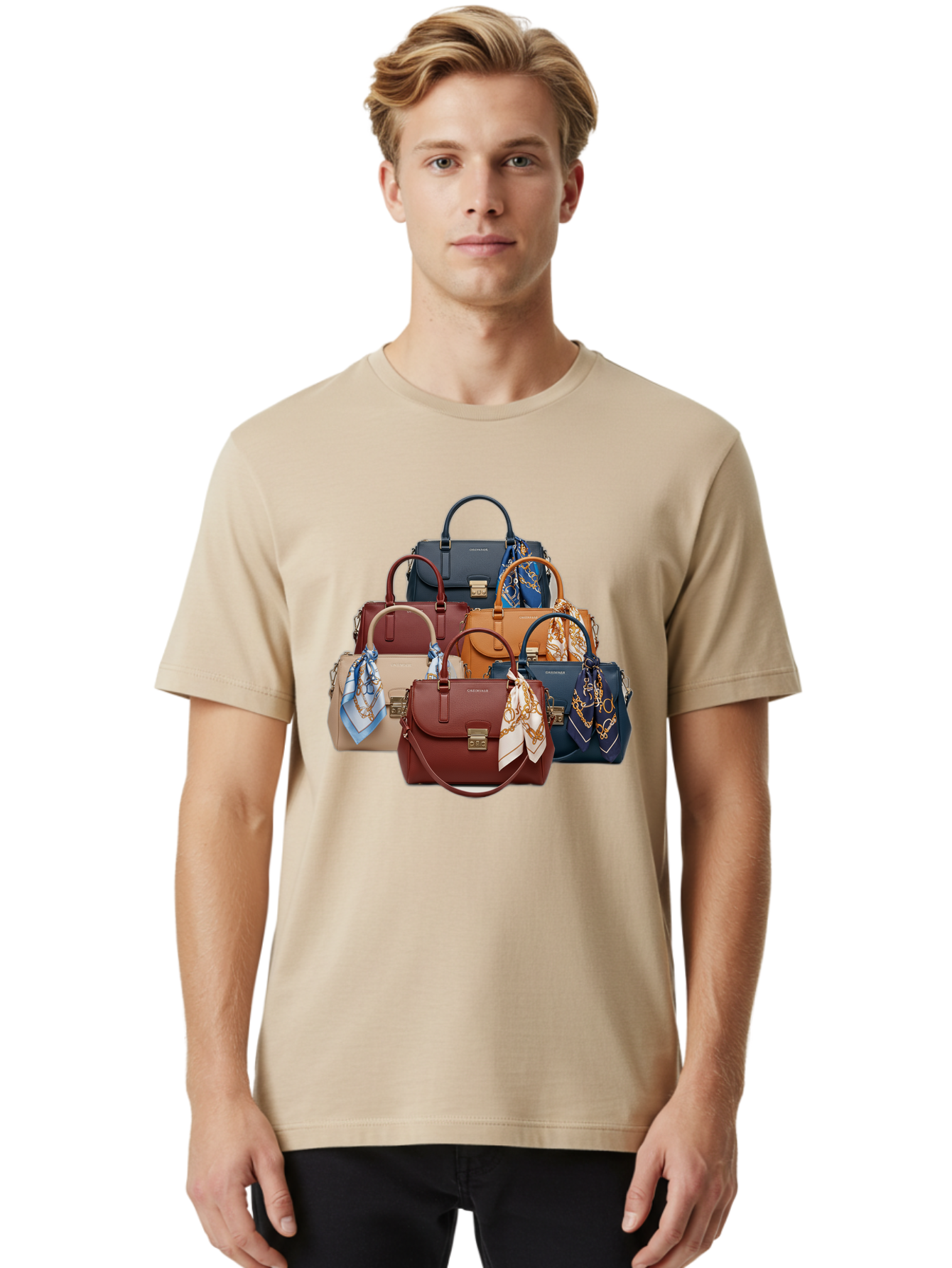 Handbags-With-Scarves Men'S Graphic Tee, 100% Cotton, Comfortable Casual Summer Wear, Machine Washable, Vintage Camera, Old Camera, Antique Camera, Black Camera, Classic Photography, Photography Equipment, Nostalgic Device, Film Camera, Bag576