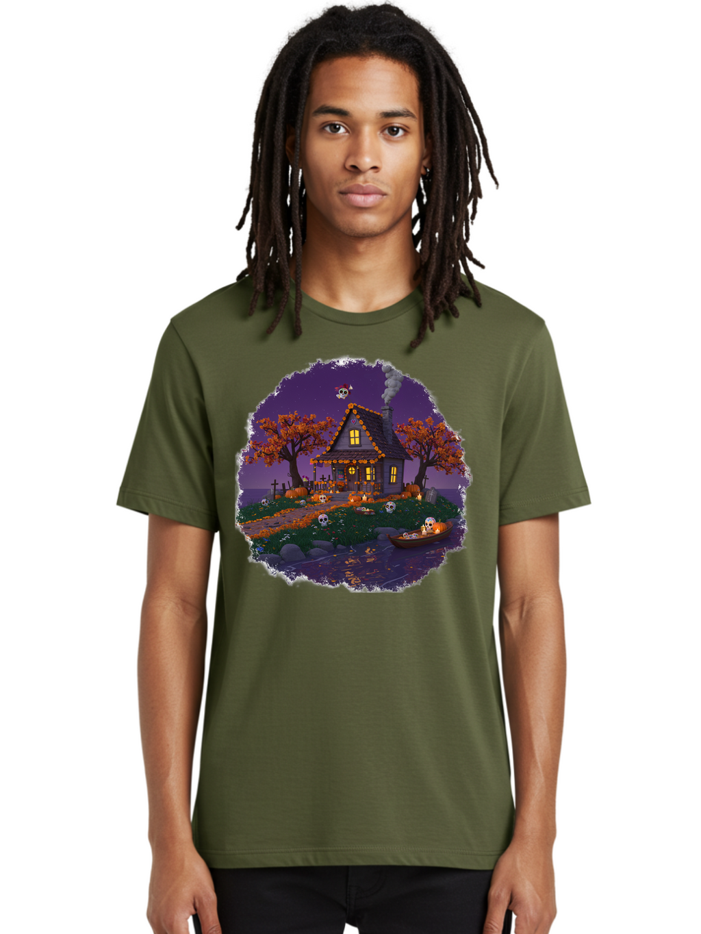 Haunted-House-1 Men'S Graphic Tee, 100% Cotton, Comfortable Casual Summer Wear, Machine Washable, Vintage Camera, Old Camera, Antique Camera, Black Camera, Classic Photography, Photography Equipment, Nostalgic Device, Film Camera, Camera Art Bag583