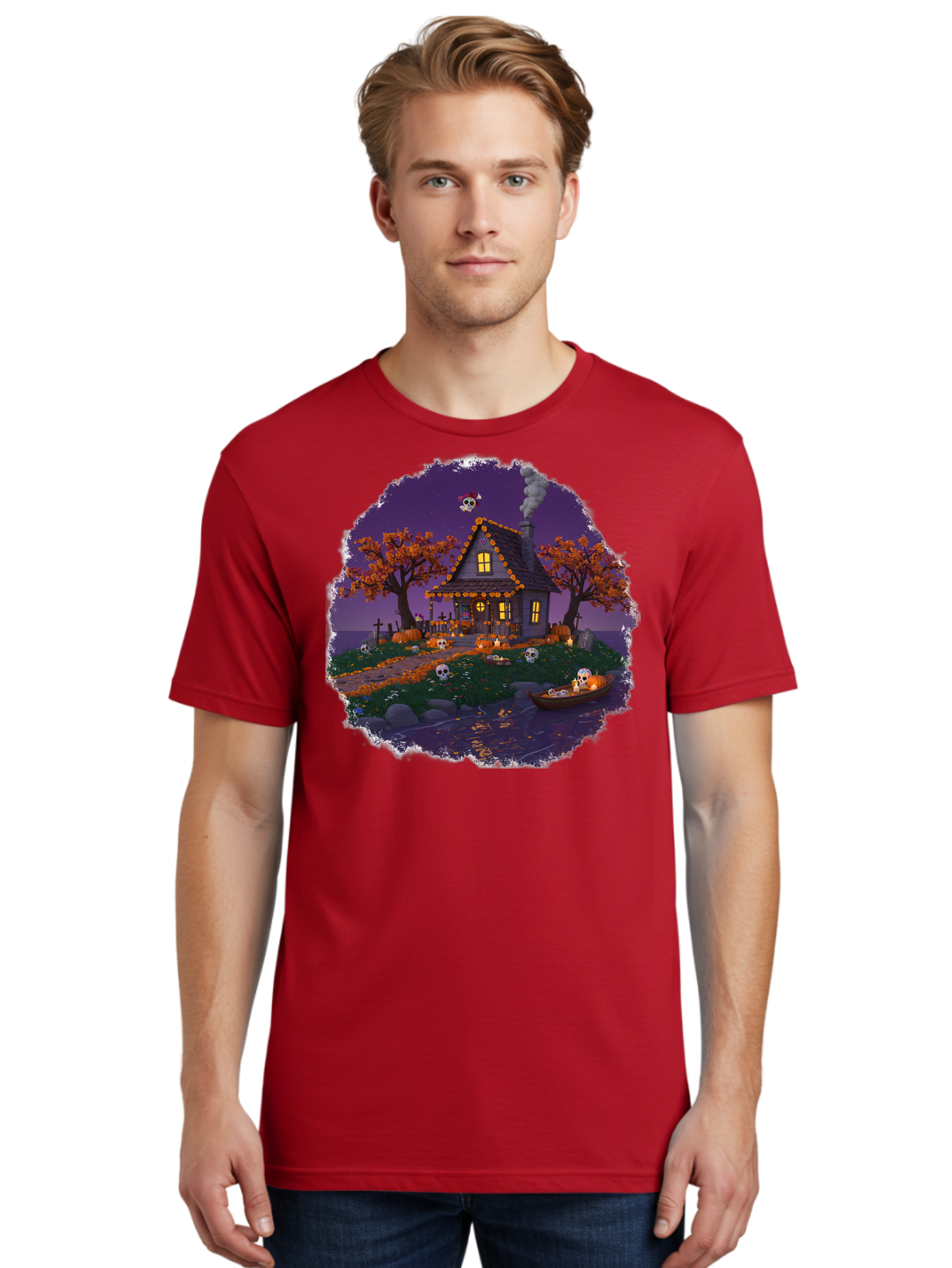 Haunted-House-1 Men'S Graphic Tee, 100% Cotton, Comfortable Casual Summer Wear, Machine Washable, Vintage Camera, Old Camera, Antique Camera, Black Camera, Classic Photography, Photography Equipment, Nostalgic Device, Film Camera, Camera Art Bag583