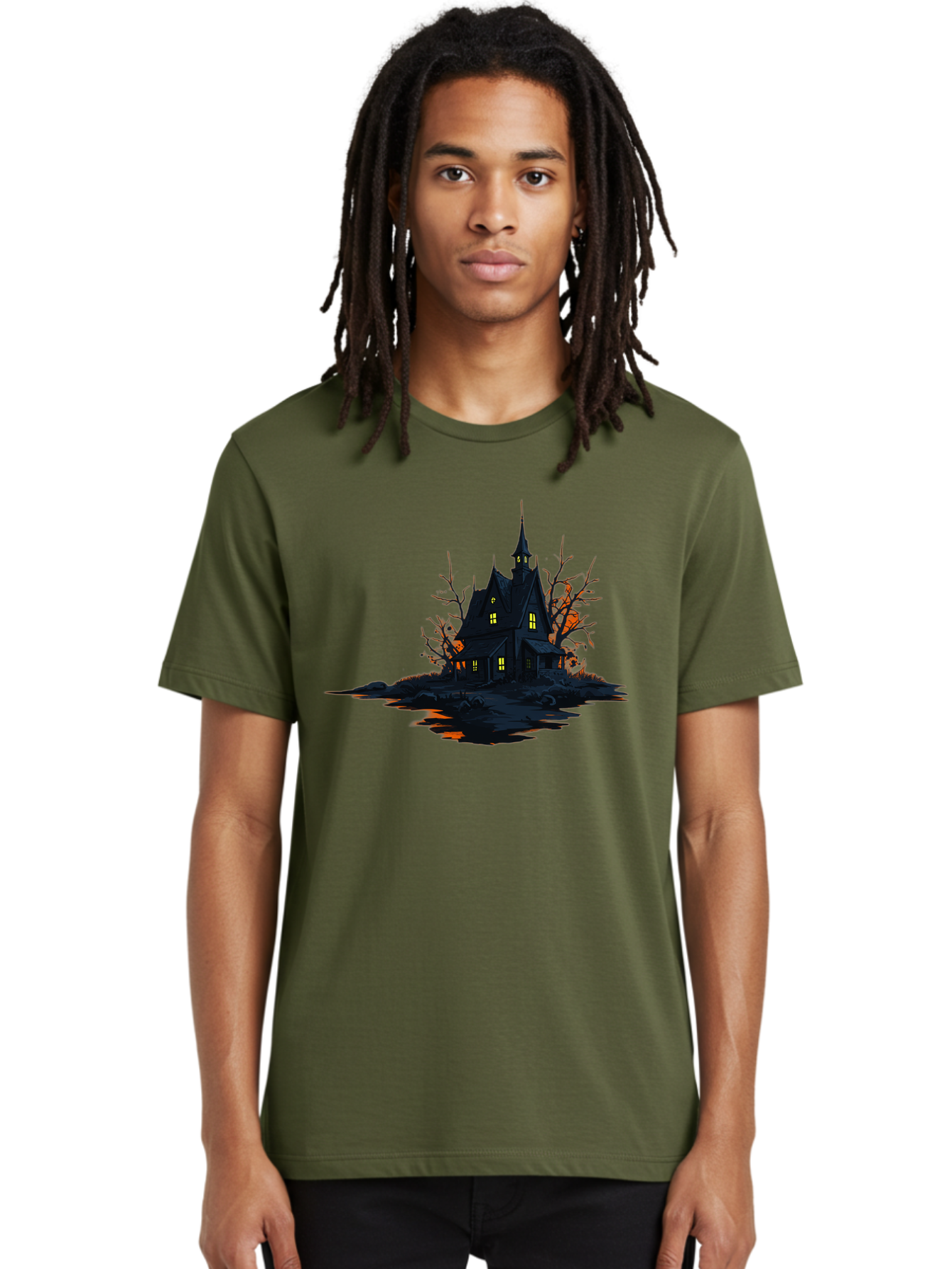 Haunted-House Men'S Graphic Tee, 100% Cotton, Comfortable Casual Summer Wear, Machine Washable, Vintage Camera, Old Camera, Antique Camera, Black Camera, Classic Photography, Photography Equipment, Nostalgic Device, Film Camera, Camera Art Bag584