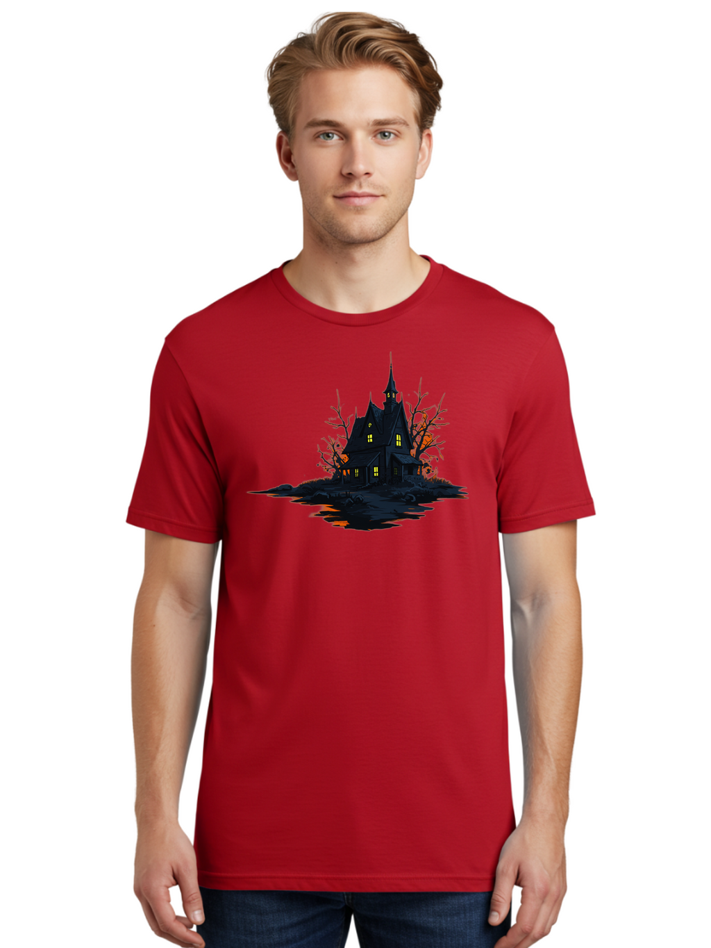 Haunted-House Men'S Graphic Tee, 100% Cotton, Comfortable Casual Summer Wear, Machine Washable, Vintage Camera, Old Camera, Antique Camera, Black Camera, Classic Photography, Photography Equipment, Nostalgic Device, Film Camera, Camera Art Bag584