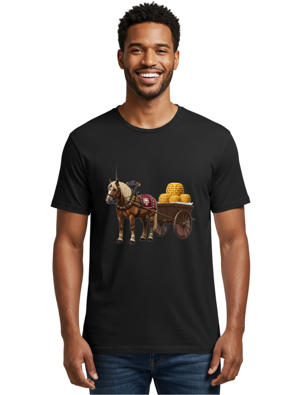 Horse-Drawn-Wagon Men'S Graphic Tee, 100% Cotton, Comfortable Casual Summer Wear, Machine Washable, Vintage Camera, Old Camera, Antique Camera, Black Camera, Classic Photography, Photography Equipment, Nostalgic Device, Film Camera, Camera Art Bag595