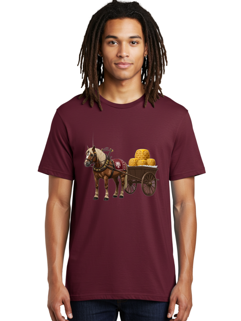Horse-Drawn-Wagon Men'S Graphic Tee, 100% Cotton, Comfortable Casual Summer Wear, Machine Washable, Vintage Camera, Old Camera, Antique Camera, Black Camera, Classic Photography, Photography Equipment, Nostalgic Device, Film Camera, Camera Art Bag595