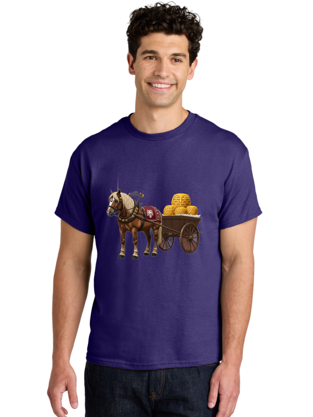 Horse-Drawn-Wagon Men'S Graphic Tee, 100% Cotton, Comfortable Casual Summer Wear, Machine Washable, Vintage Camera, Old Camera, Antique Camera, Black Camera, Classic Photography, Photography Equipment, Nostalgic Device, Film Camera, Camera Art Bag595