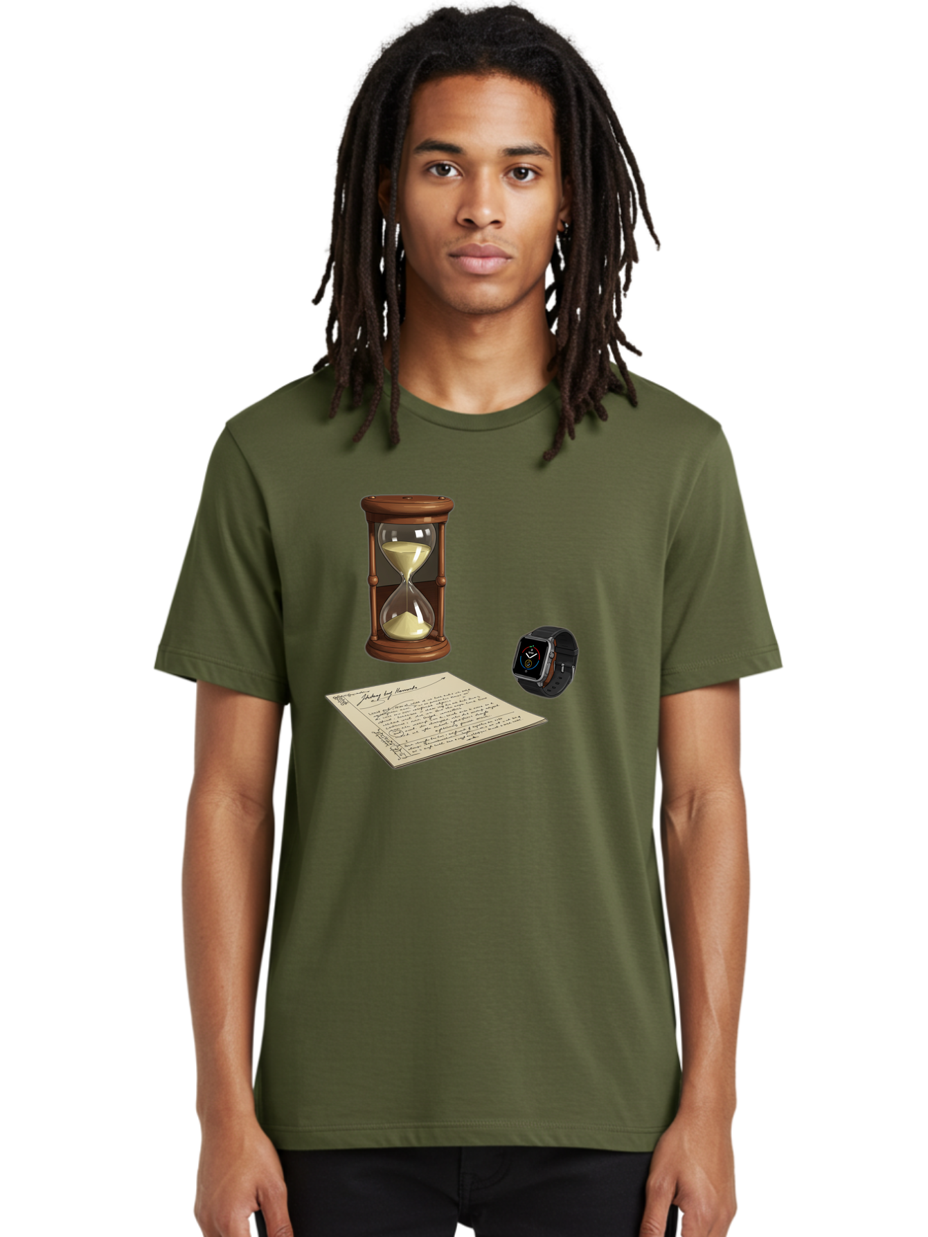 Hourglass-Watch-Letter Men'S Graphic Tee, 100% Cotton, Comfortable Casual Summer Wear, Machine Washable, Vintage Camera, Old Camera, Antique Camera, Black Camera, Classic Photography, Photography Equipment, Nostalgic Device, Film Camera, Bag597