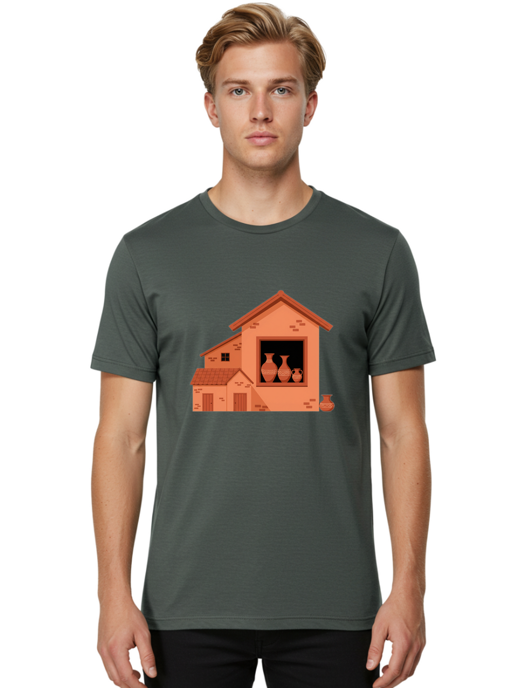 House-With-Vases Men'S Graphic Tee, 100% Cotton, Comfortable Casual Summer Wear, Machine Washable, Vintage Camera, Old Camera, Antique Camera, Black Camera, Classic Photography, Photography Equipment, Nostalgic Device, Film Camera, Camera Art Bag599